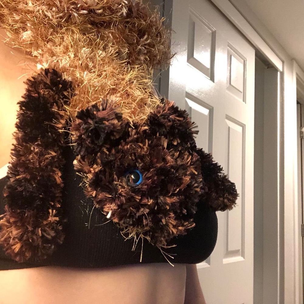 Super cute handmade faux fox scarf